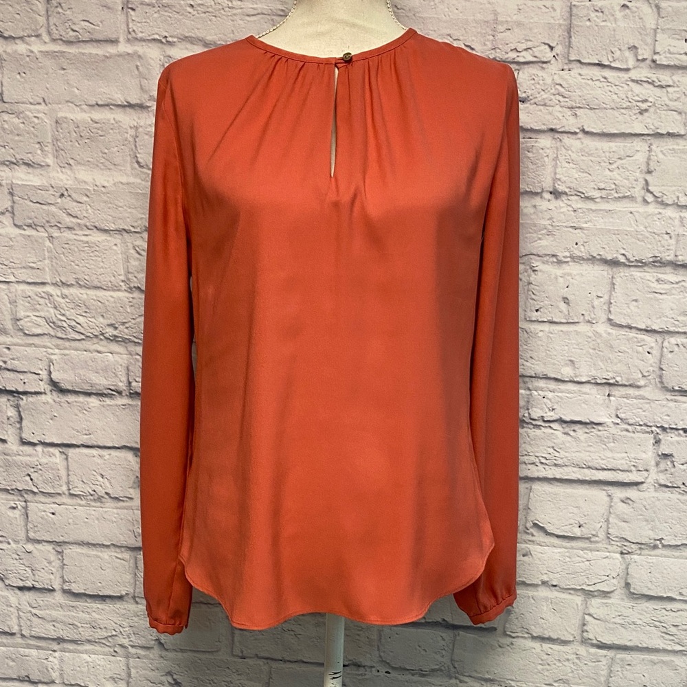Ann Taylor Long-Sleeve Keyhole Blouse Size Small